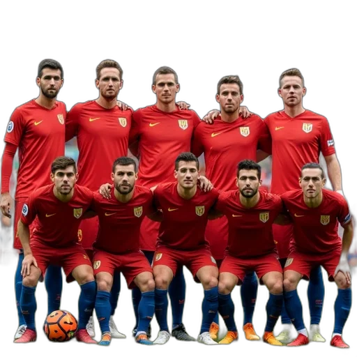 catalan, team, poses, photo transparent PNG cut-out