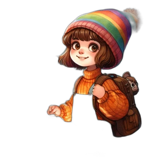 hat, jacket, staff, creature, watercolor, pixel art, concept art, fantasy art transparent PNG cut-out