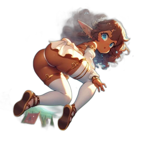 staff, dress, fantasy art, concept art, pixel art, comic book art, golden, young transparent PNG cut-out