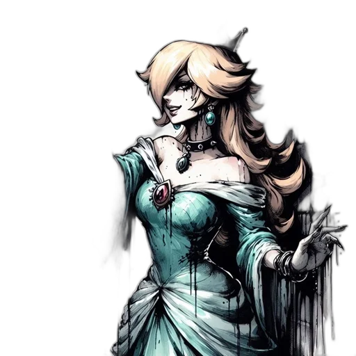 dress, mask, concept art, comic book art, fantasy art, anime, monochrome, dark transparent PNG cut-out