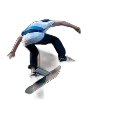 3d render, photorealistic, concept art, skateboarder, performing, trick, front, crowd transparent PNG cut-out