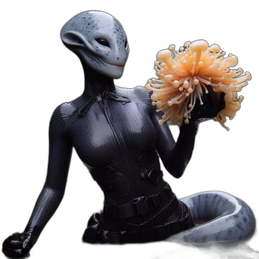 creature, robot, mask, animal, concept art, 3d render, outer space, elongated-headed transparent PNG cut-out