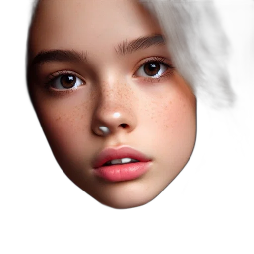 face, mask, hair, hat, photorealistic, 3d render, concept art, fantasy art transparent PNG cut-out
