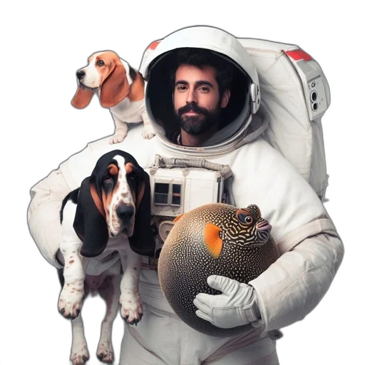 animal, robot, creature, concept art, photorealistic, pixel art, 3d render, outer space transparent PNG cut-out
