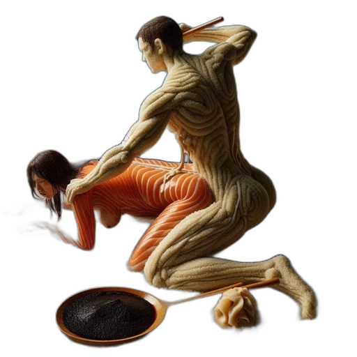 food, hair, creature, photorealistic, concept art, surrealist, art, piece transparent PNG cut-out