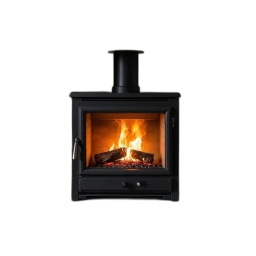 fire, modern, fireplace, sleek, black, metal, frame, clear transparent PNG cut-out