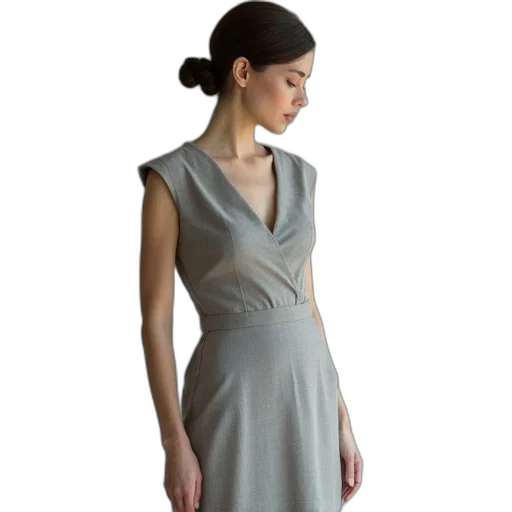 dress, jewelry, earth tones, monochrome transparent PNG cut-out