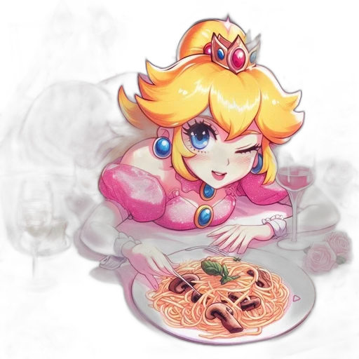 food, crown, creature, pixel art, concept art, watercolor, vaporwave, pastel transparent PNG cut-out