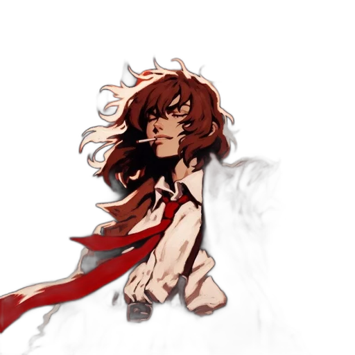 hair, staff, creature, dress, pixel art, concept art, anime, watercolor transparent PNG cut-out