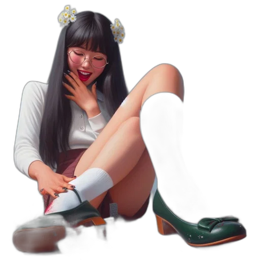 shoes, creature, dragon, fantasy art, concept art, photorealistic, anime, green transparent PNG cut-out