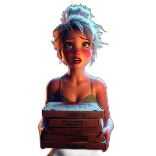 food, dress, face, robot, concept art, 3d render, fantasy art, comic book art transparent PNG cut-out