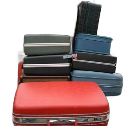 furniture, car, red, monochrome, colorful, stack, suitcases, including transparent PNG cut-out