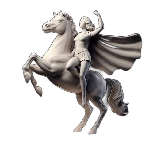 dragon, concept art, 3d render, fantasy art, photorealistic, equestrian, statue, features transparent PNG cut-out
