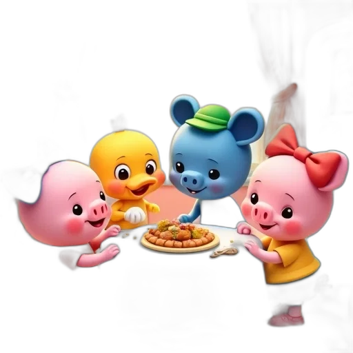 food, 3d render, concept art, photorealistic, cartoon, children, book, cover transparent PNG cut-out
