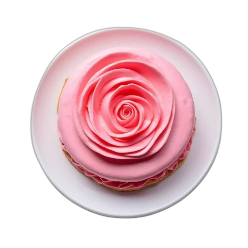 food, flower, crown, photorealistic, 3d render, pastel, pink, rose transparent PNG cut-out