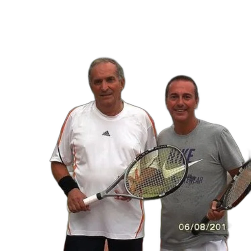 staff, two, men, pose, picture, tennis, court, one transparent PNG cut-out