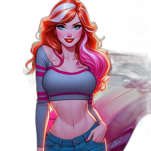 comic book art, concept art, cartoon, fantasy art, neon lights, neon, colorful, red transparent PNG cut-out