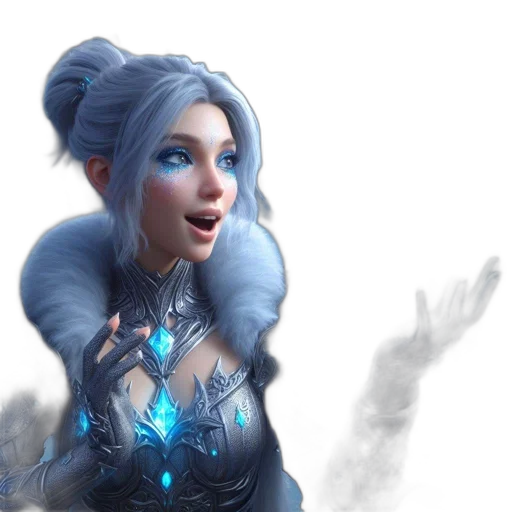 staff, fantasy art, concept art, 3d render, comic book art, snow, fire, blue transparent PNG cut-out