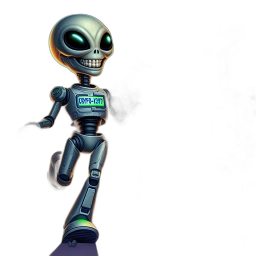 robot, staff, creature, concept art, 3d render, pixel art, fantasy art, outer space transparent PNG cut-out