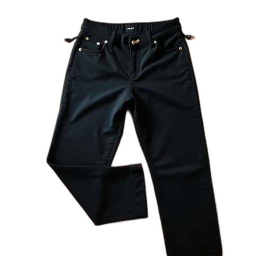jacket, dark, monochrome, pair, black, pants, laid, out transparent PNG cut-out