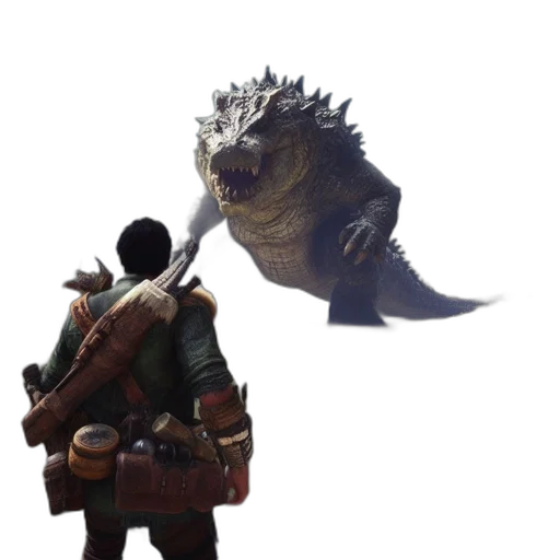 dragon, creature, animal, weapon, concept art, fantasy art, 3d render, pixel art transparent PNG cut-out