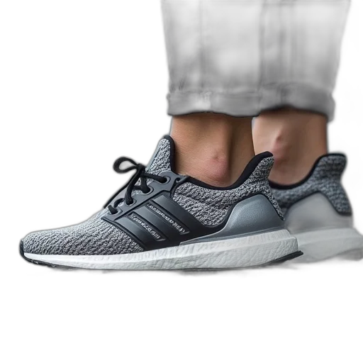 shoes, 3d render, photorealistic, vaporwave, monochrome, pastel, adidas, ultraboost transparent PNG cut-out