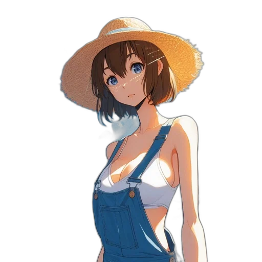 dress, hat, jacket, staff, anime, cartoon, concept art, watercolor transparent PNG cut-out