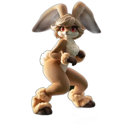 animal, creature, 3d render, concept art, cartoon, playful, anthropomorphic, bunny transparent PNG cut-out