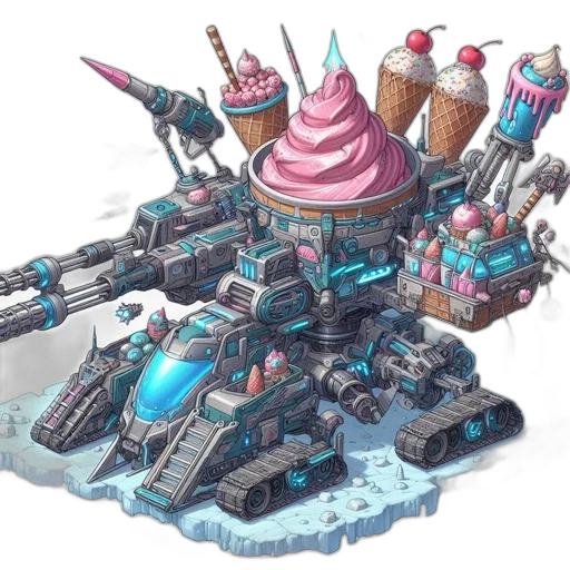 robot, weapon, food, car, concept art, vaporwave, pixel art, 3d render transparent PNG cut-out