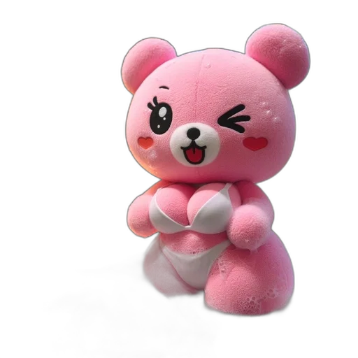creature, animal, 3d render, photorealistic, concept art, fantasy art, pink, bear transparent PNG cut-out
