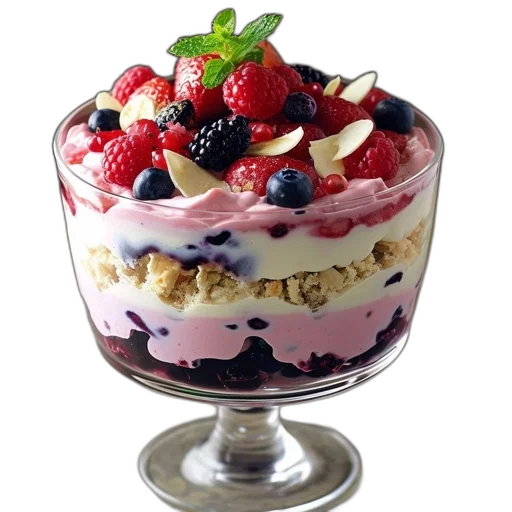 food, crown, photorealistic, layered, dessert, alternating, pink, white transparent PNG cut-out