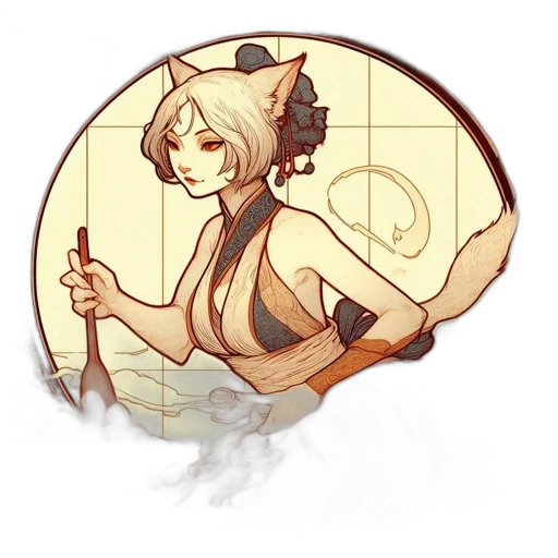 staff, pixel art, fantasy art, concept art, anime, earth tones, golden, monochrome transparent PNG cut-out