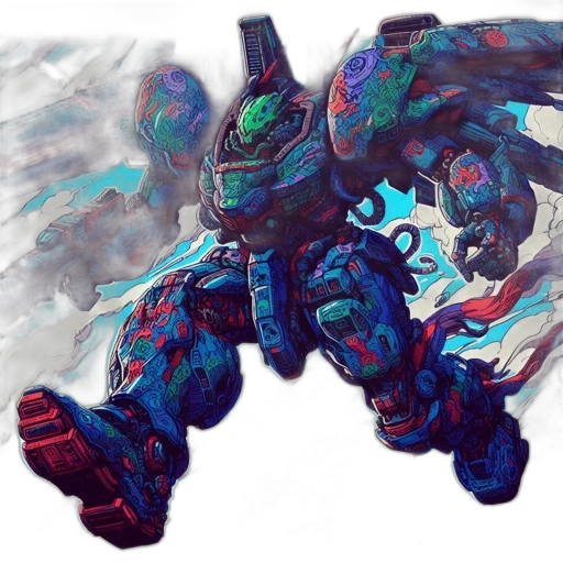 robot, dragon, weapon, creature, concept art, fantasy art, pixel art, watercolor transparent PNG cut-out