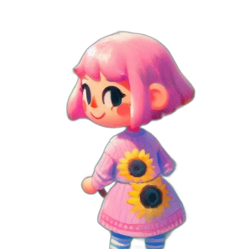 dress, flower, staff, creature, 3d render, watercolor, concept art, pixel art transparent PNG cut-out