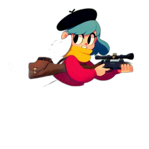 weapon, staff, animal, pixel art, cartoon, concept art, anime, animated transparent PNG cut-out