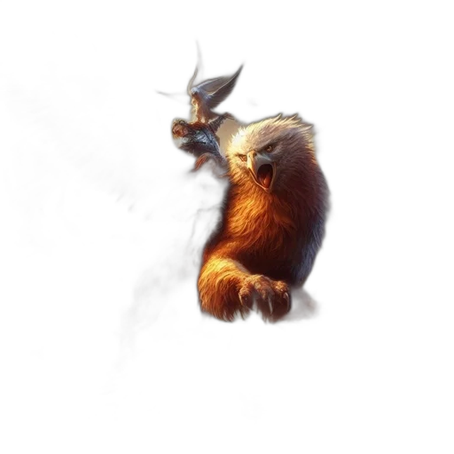 animal, dragon, creature, staff, concept art, fantasy art, photorealistic, 3d render transparent PNG cut-out