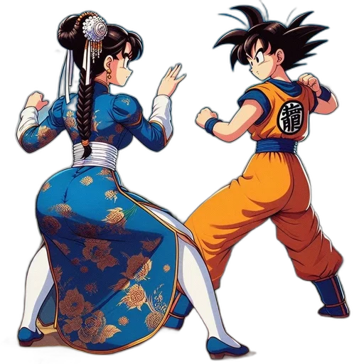 concept art, anime, pixel art, comic book art, two, animated, characters, female transparent PNG cut-out