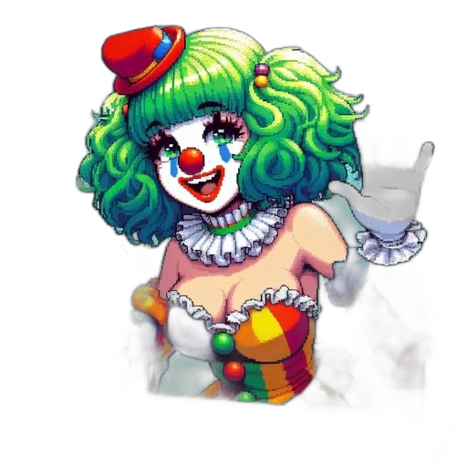 mask, crown, staff, concept art, pixel art, fantasy art, 3d render, clown transparent PNG cut-out