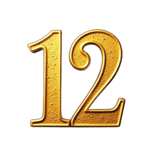 jewelry, 3d render, gold, alphabet, logo, letter, icon, hours transparent PNG cut-out