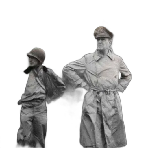 jacket, hat, staff, concept art, 3d render, photorealistic, fog, two transparent PNG cut-out