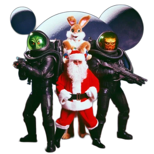 concept art, outer space, two, suited, astronauts, colored, visors, stand transparent PNG cut-out