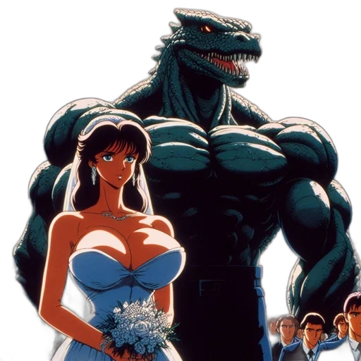 dragon, creature, dress, animal, concept art, vaporwave, pixel art, comic book art transparent PNG cut-out