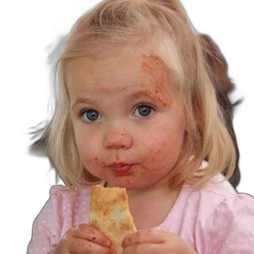 face, food, photorealistic, 3d render, oil painting, young, child, messy transparent PNG cut-out