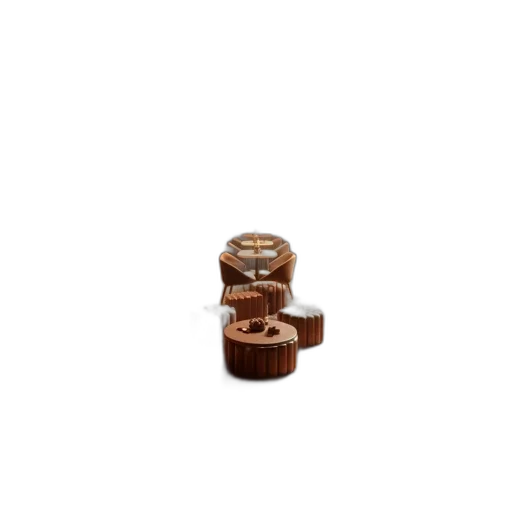 jewelry, furniture, bottle, crown, 3d render, earth tones, opulent, chocolate-themed transparent PNG cut-out