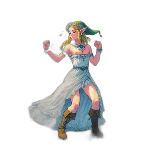 dress, staff, weapon, concept art, fantasy art, pixel art, watercolor, pastel transparent PNG cut-out