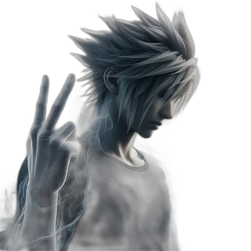 dragon, concept art, fantasy art, 3d render, photorealistic, monochrome, man, silver-gray transparent PNG cut-out