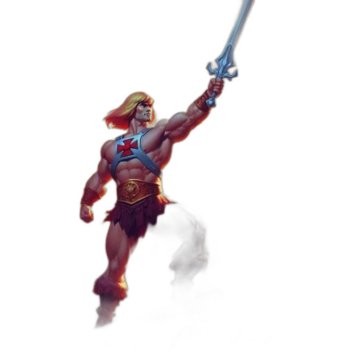 sword, staff, weapon, concept art, fantasy art, pixel art, comic book art, red transparent PNG cut-out