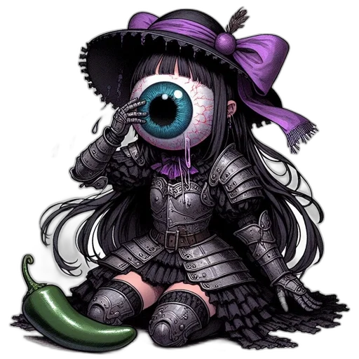 creature, hat, staff, mask, pixel art, concept art, fantasy art, watercolor transparent PNG cut-out