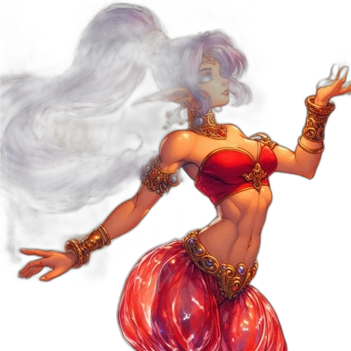 fantasy art, concept art, comic book art, photorealistic, fire, underwater, red, fantastical transparent PNG cut-out