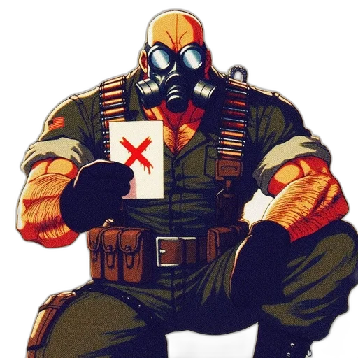 mask, weapon, robot, jacket, comic book art, concept art, pixel art, watercolor transparent PNG cut-out